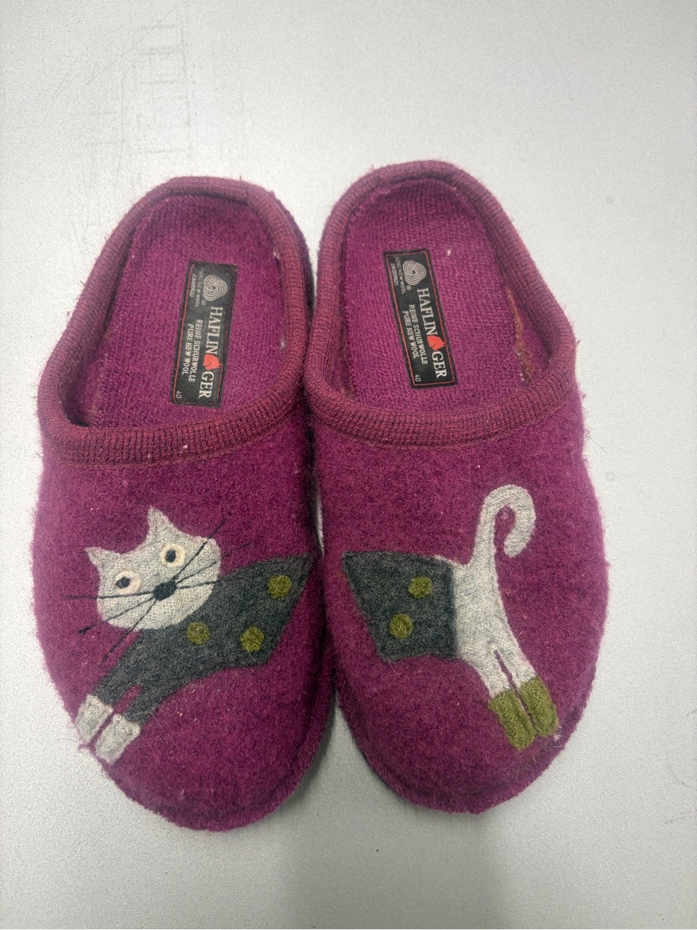Haflinger Flair Cucho Cat Animal
Clogs Slippers Mules Felt Wool Slides